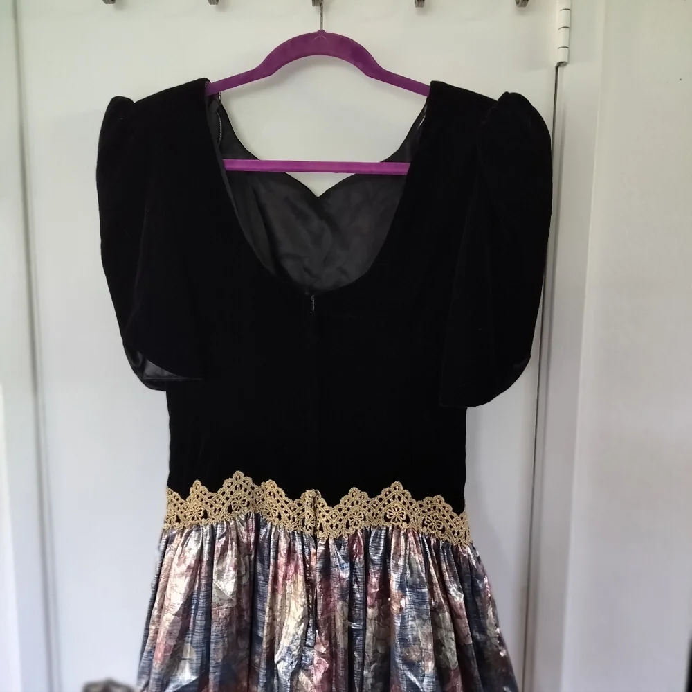 Scott McClintock Vintage Ball Gown Romantic Goth Victorian Black Velvet Small